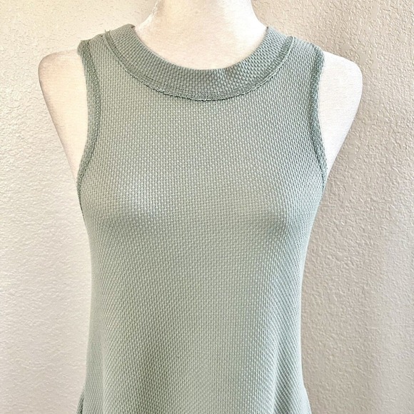 Flawless Green Fit & Flare Shirt Sun Dress Size Small Thin Knit Light Open Back - Picture 2 of 15